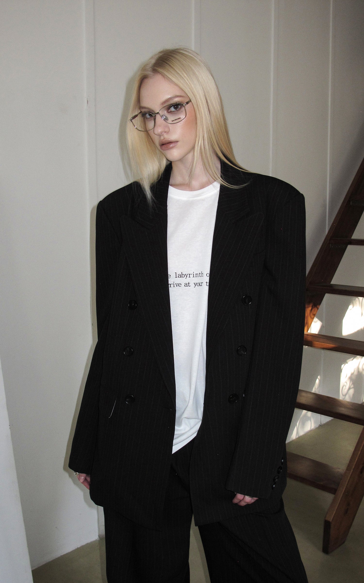 0122stepll T-shirt à manches longues oversize Labyrinthe