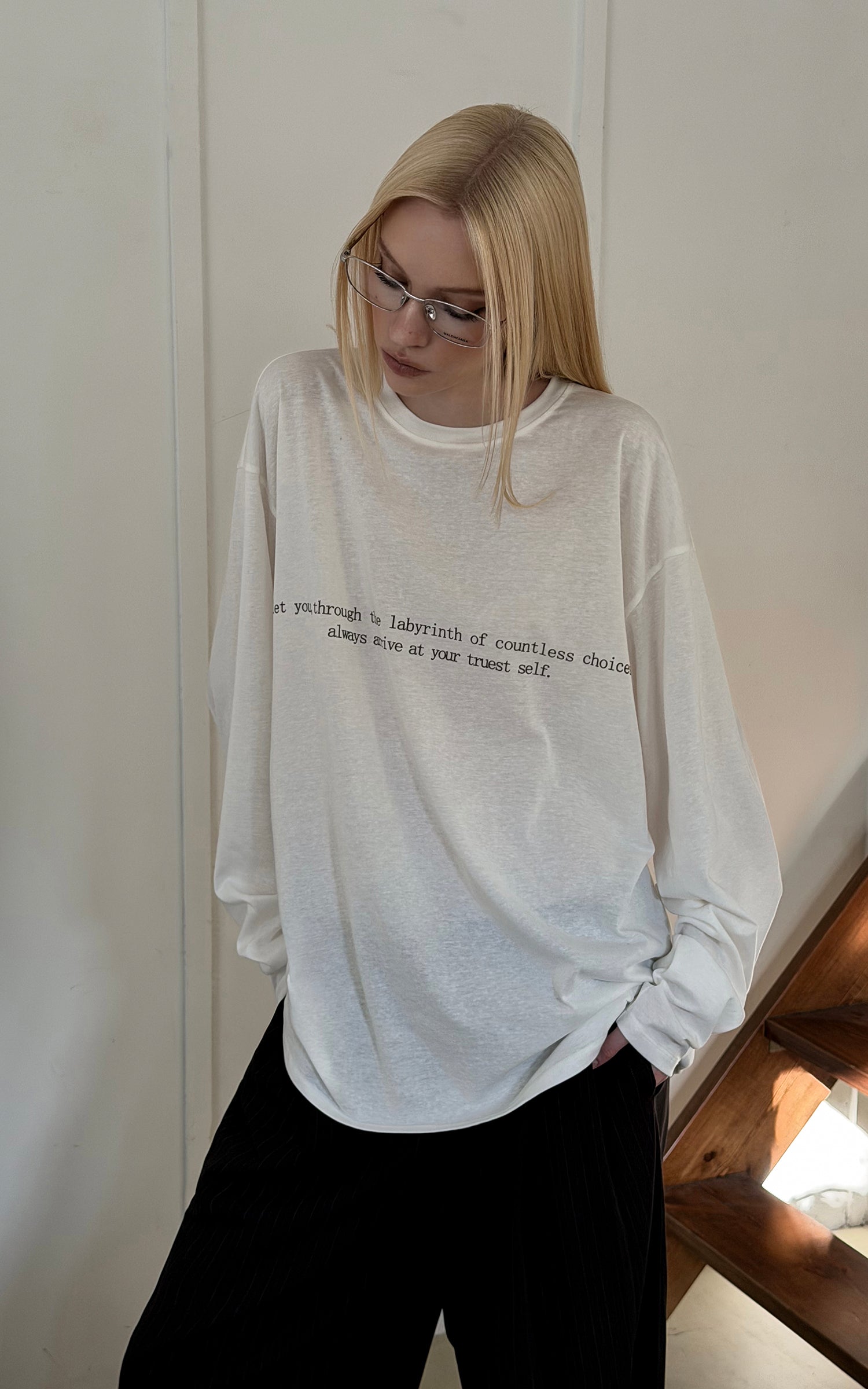 0122stepll T-shirt à manches longues oversize Labyrinthe