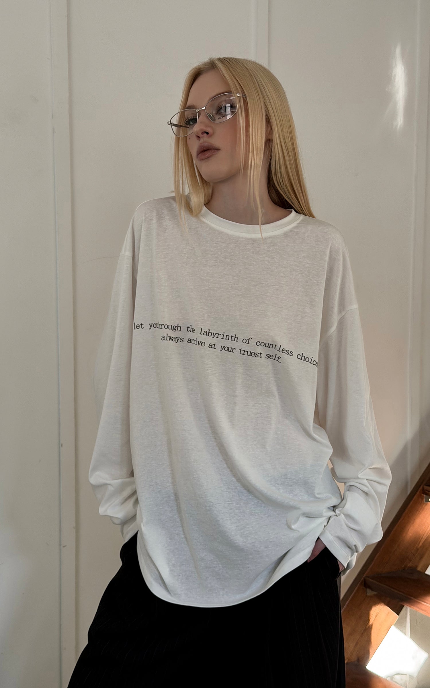 0122stepll T-shirt à manches longues oversize Labyrinthe