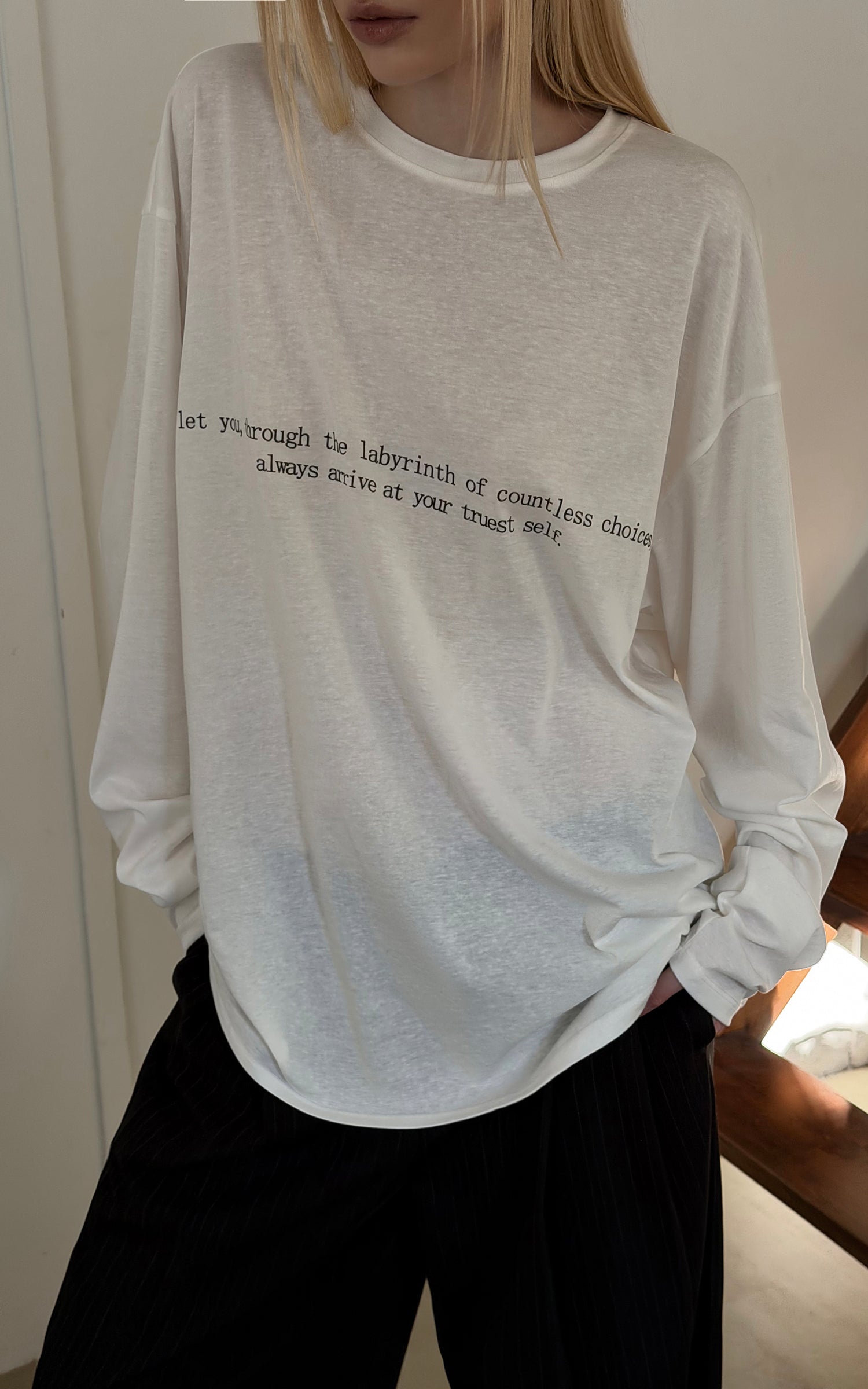 0122stepll T-shirt à manches longues oversize Labyrinthe