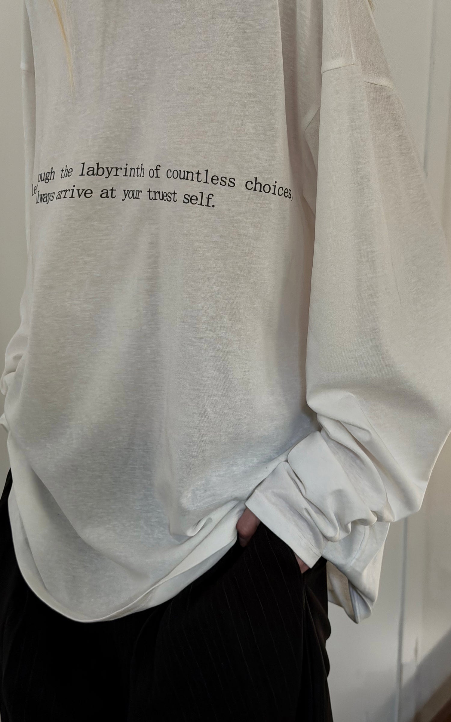 0122stepll T-shirt à manches longues oversize Labyrinthe