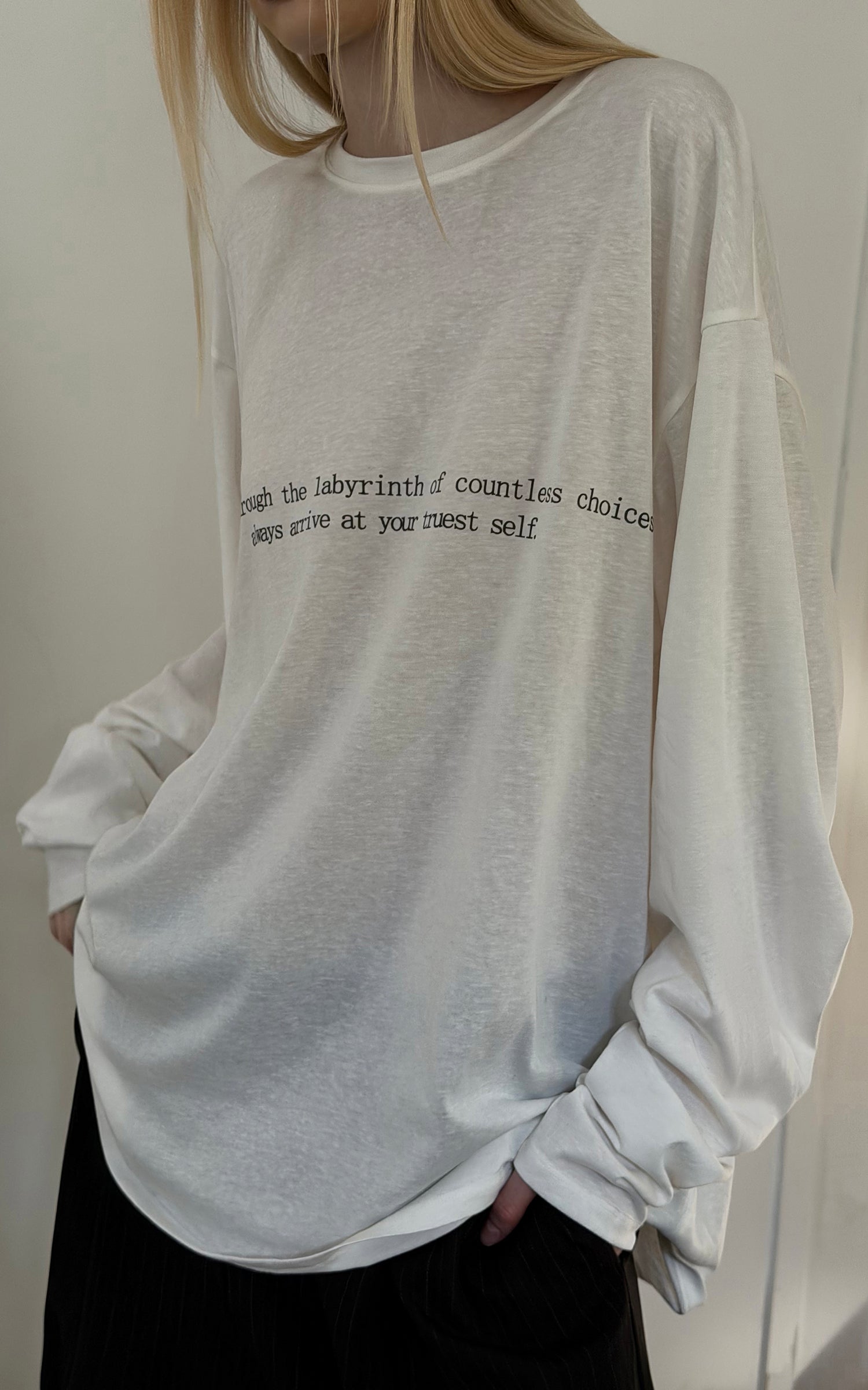 0122stepll T-shirt à manches longues oversize Labyrinthe