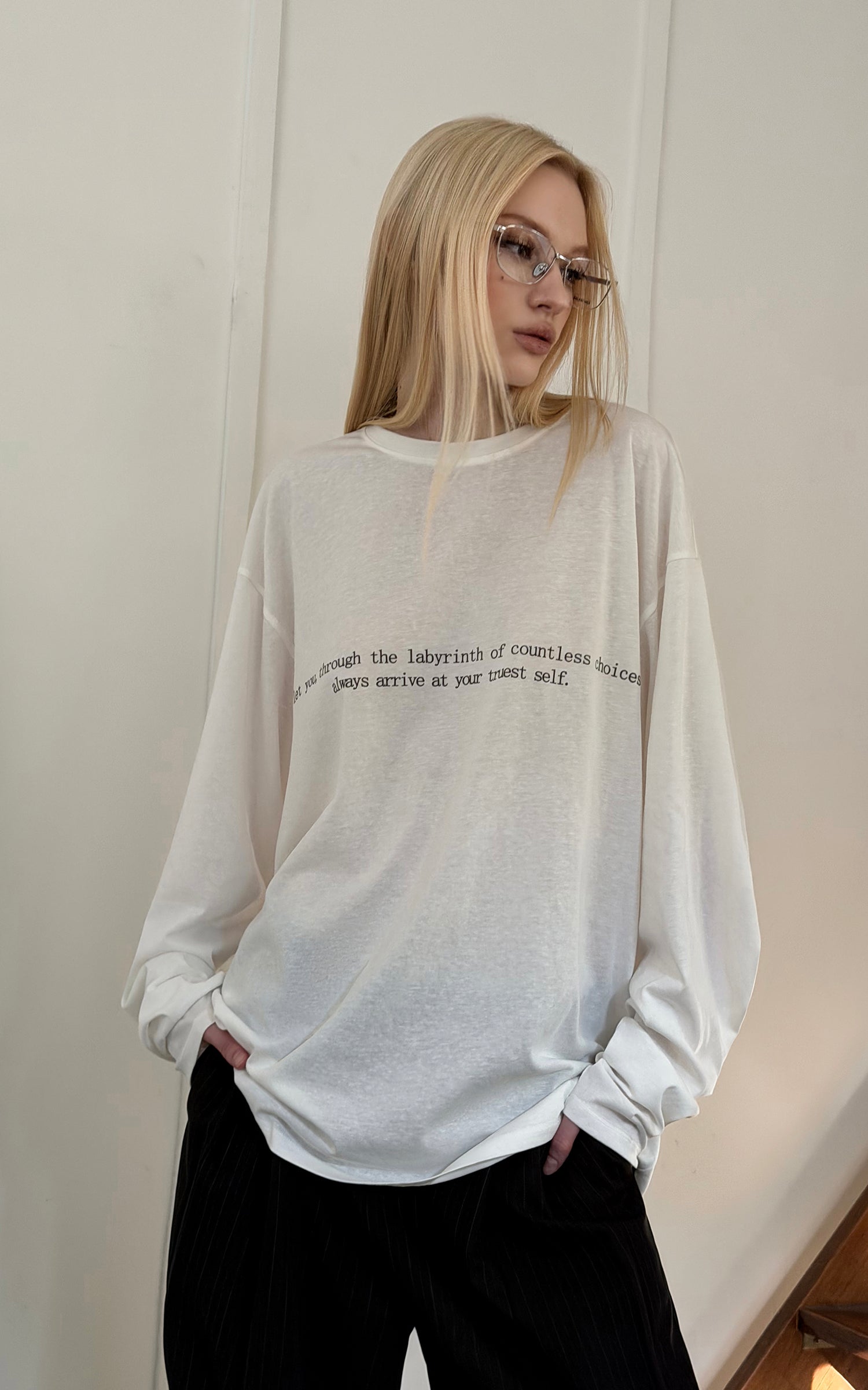0122stepll T-shirt à manches longues oversize Labyrinthe