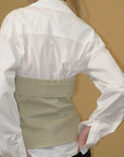 0122stepll Belted Bustier Vest & Relaxed Shirt Set