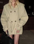 0122stepll Hooded Belted Trench Jacket