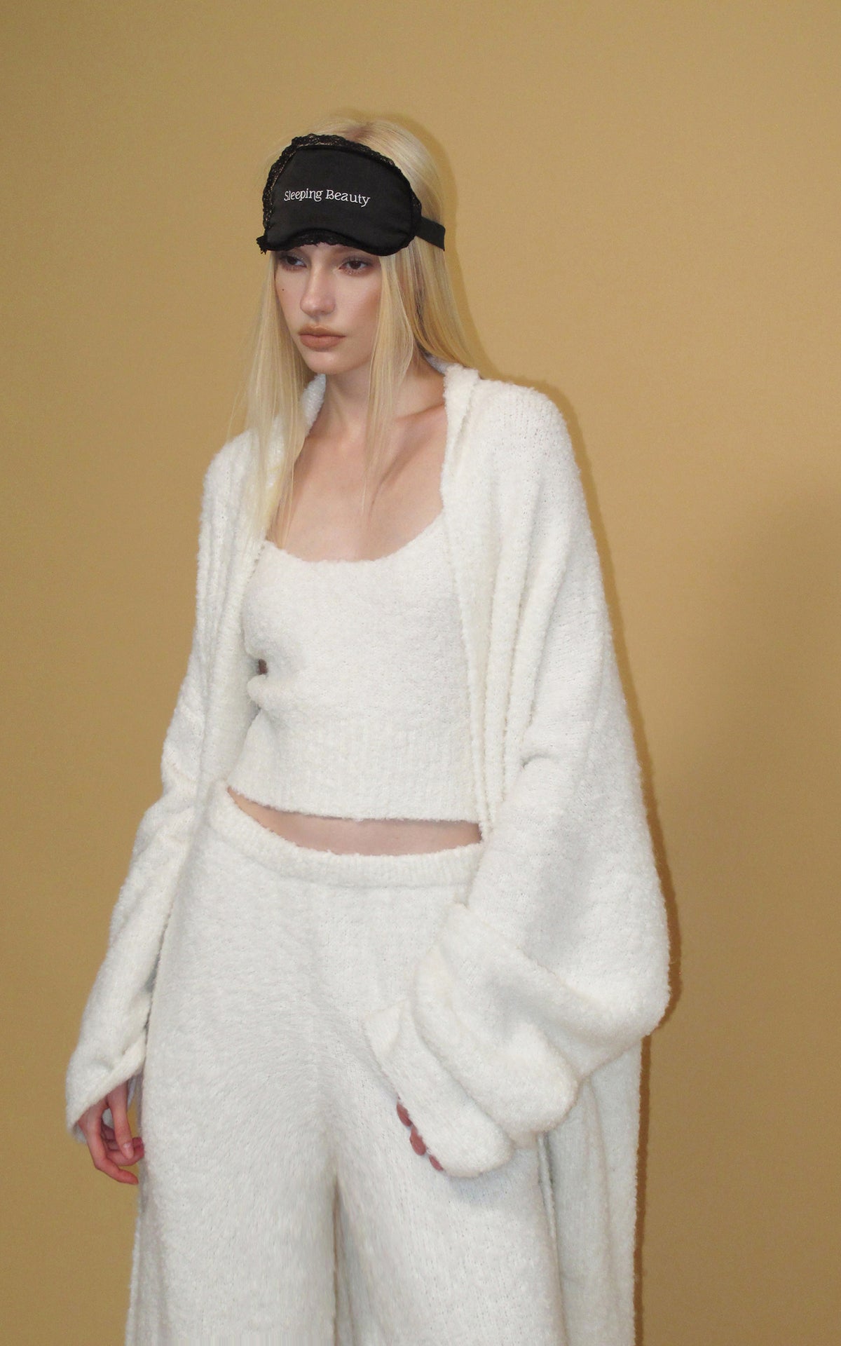 0122stepll Cloud Knit Cardigan, Cami &amp; Wide-Leg Pants Set