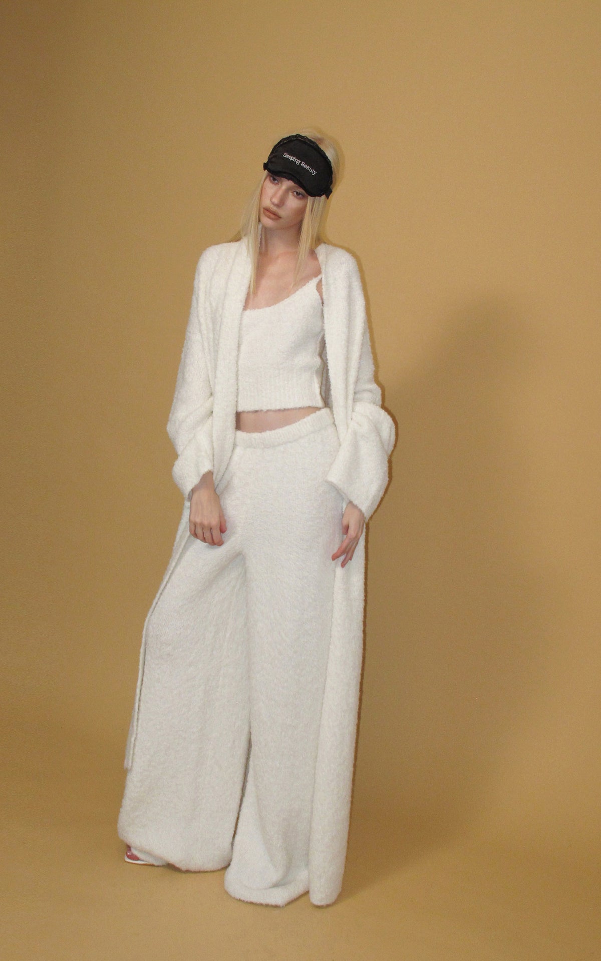 0122stepll Cloud Knit Cardigan, Cami &amp; Wide-Leg Pants Set