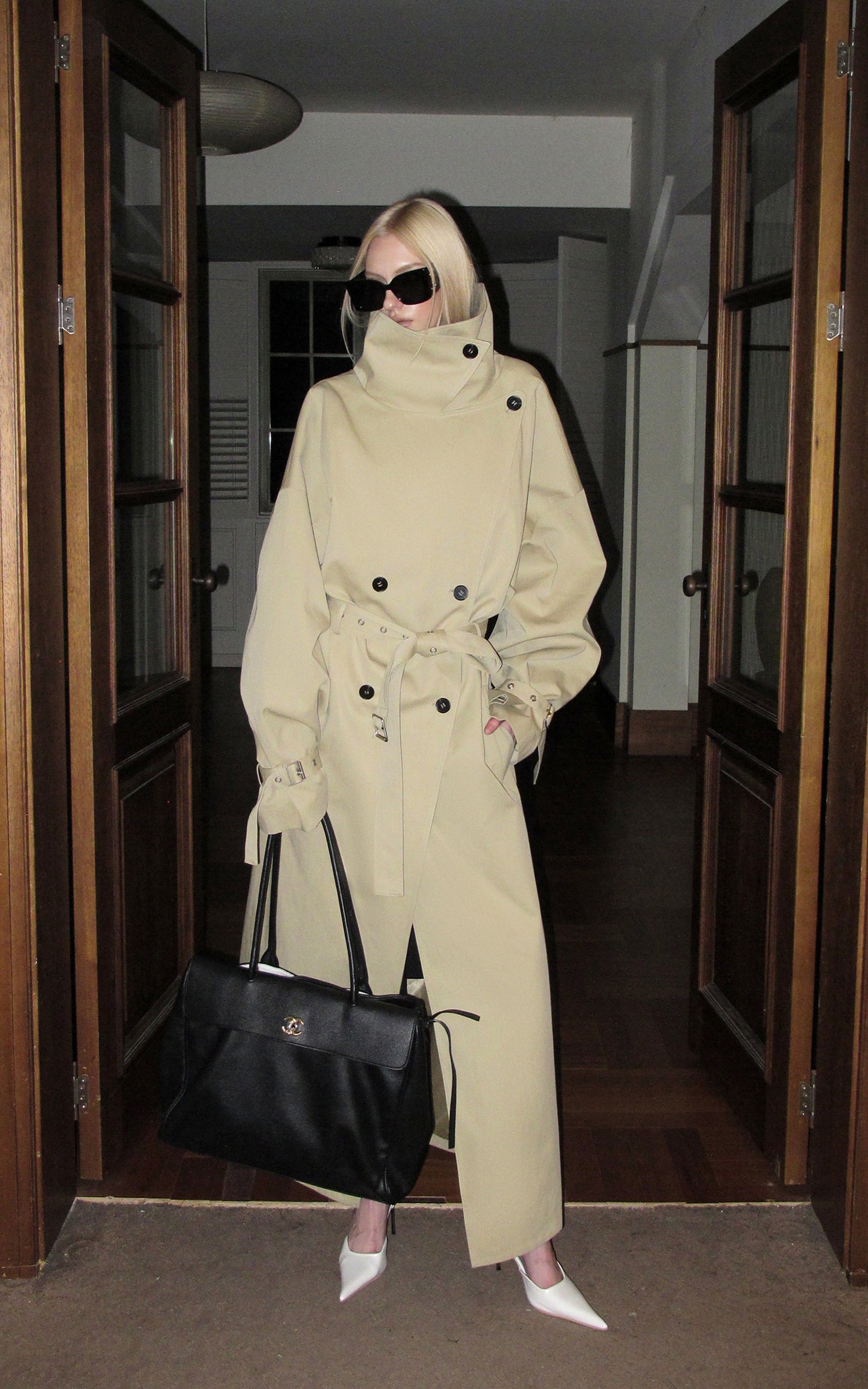 0122stepll Axis High-Neck Oversized Trench Coat
