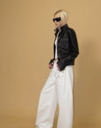 0122stepll Utility Pocket Leather Jacket