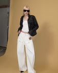 0122stepll Utility Pocket Leather Jacket