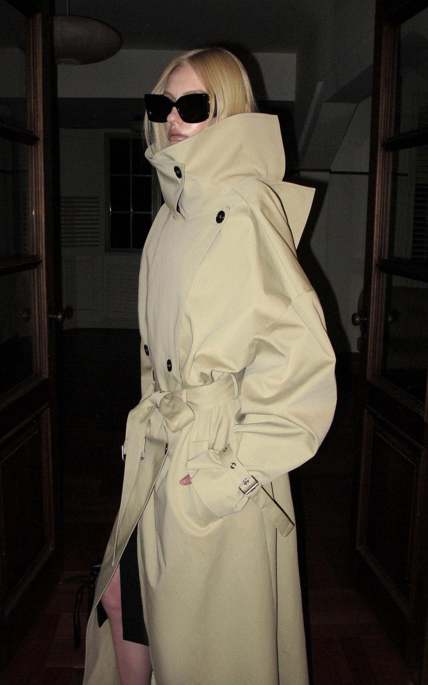 0122stepll Axis High-Neck Oversized Trench Coat