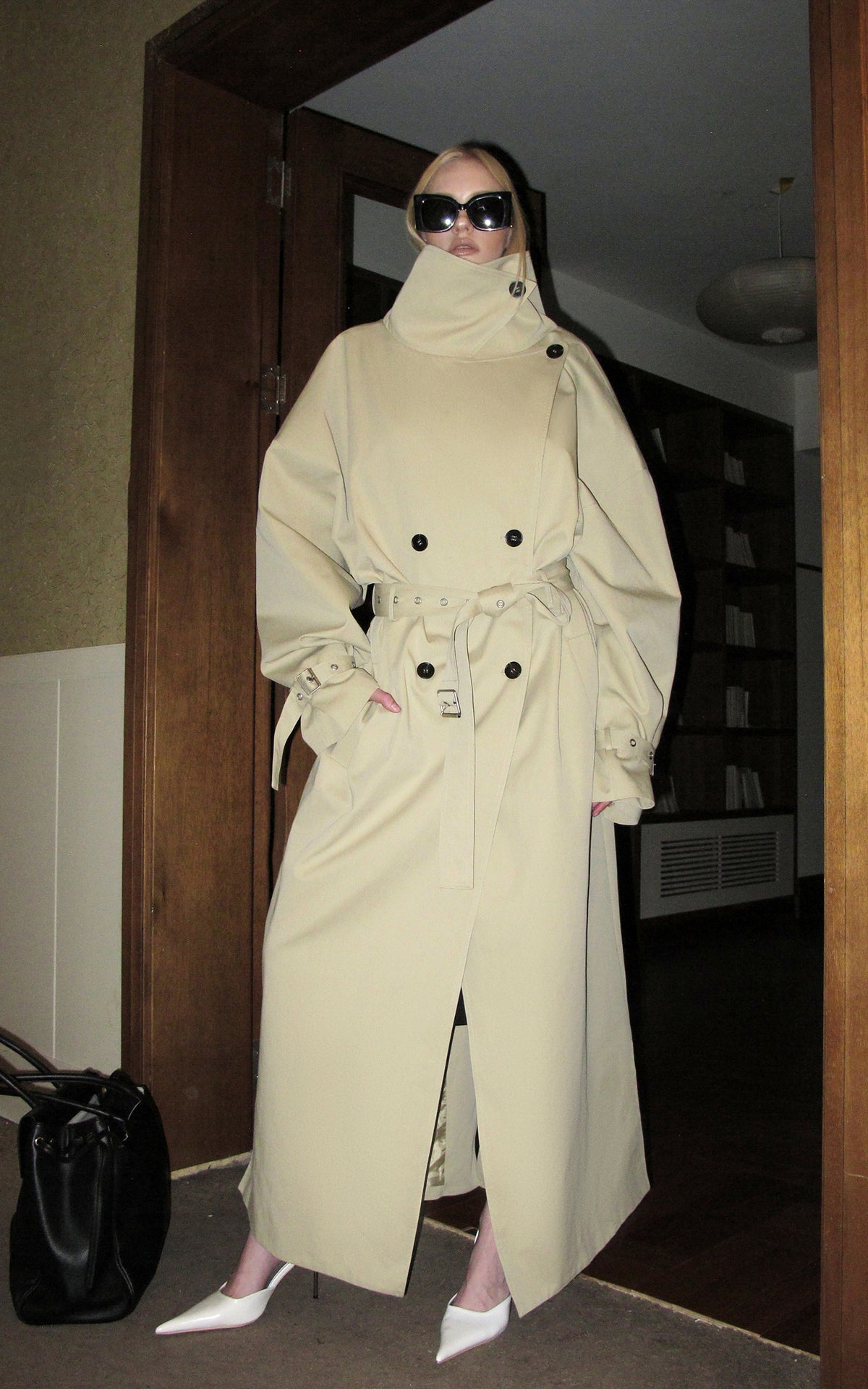 0122stepll Axis High-Neck Oversized Trench Coat