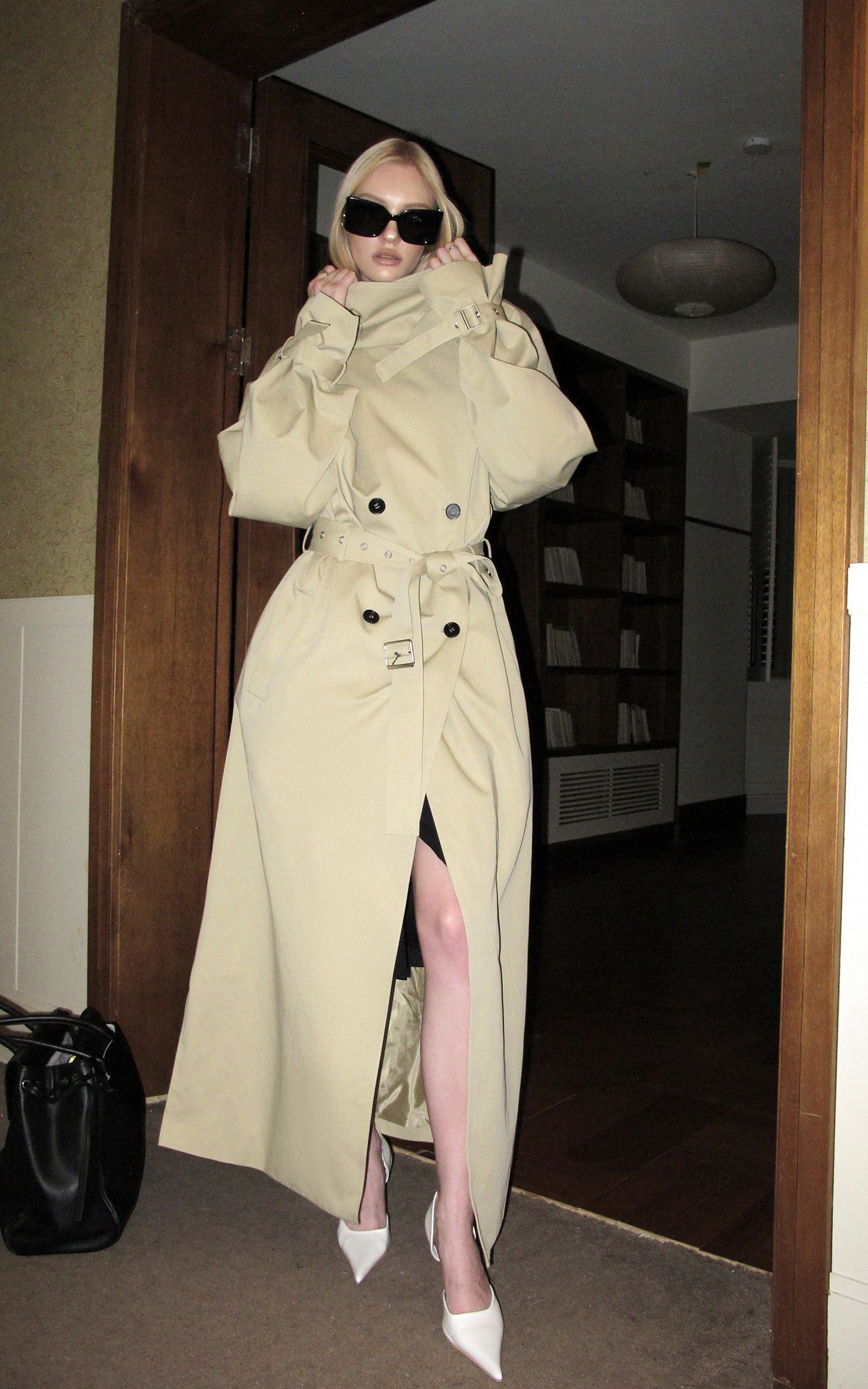 0122stepll Axis High-Neck Oversized Trench Coat