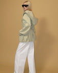 0122stepll Hooded Belted Trench Jacket