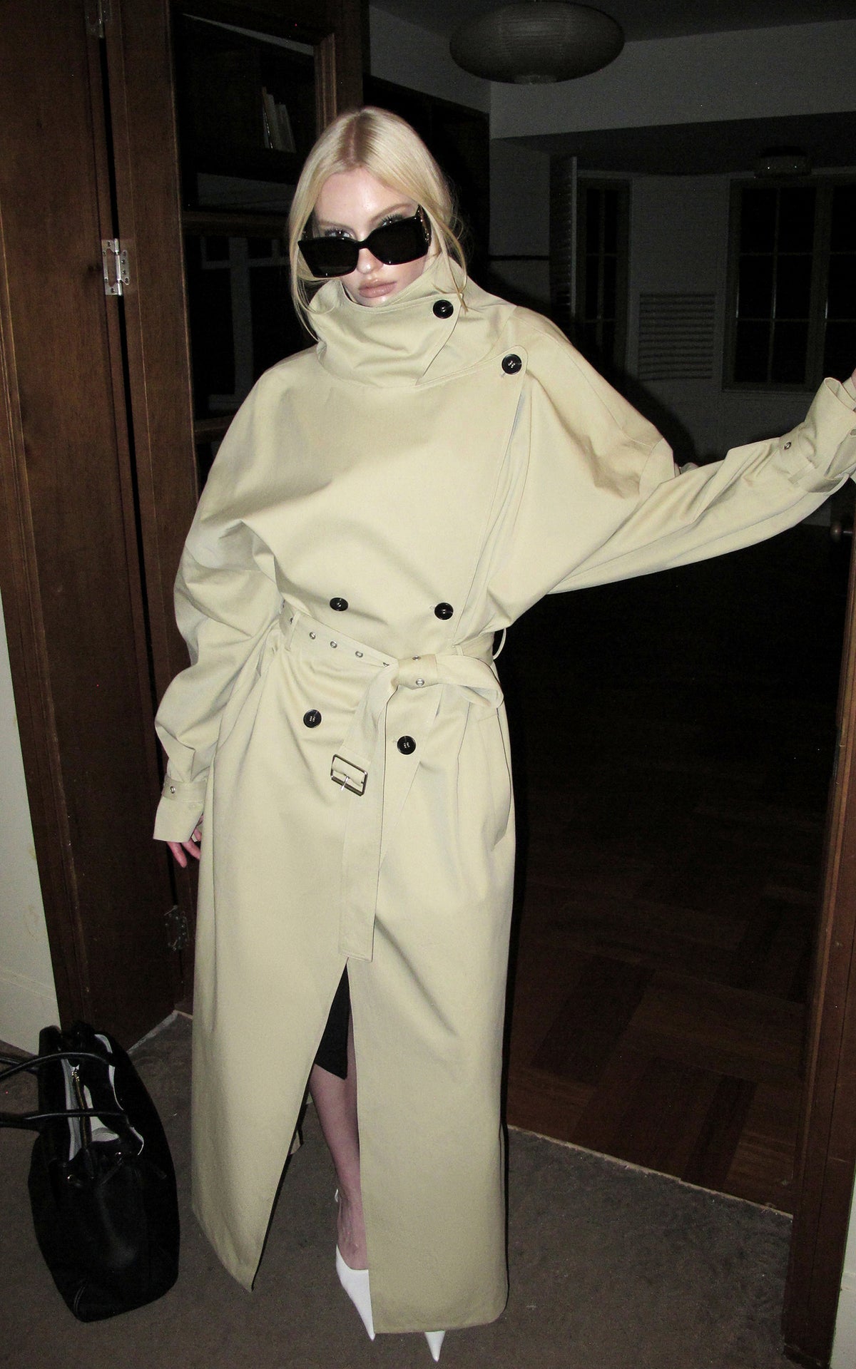 0122stepll Axis High-Neck Oversized Trench Coat