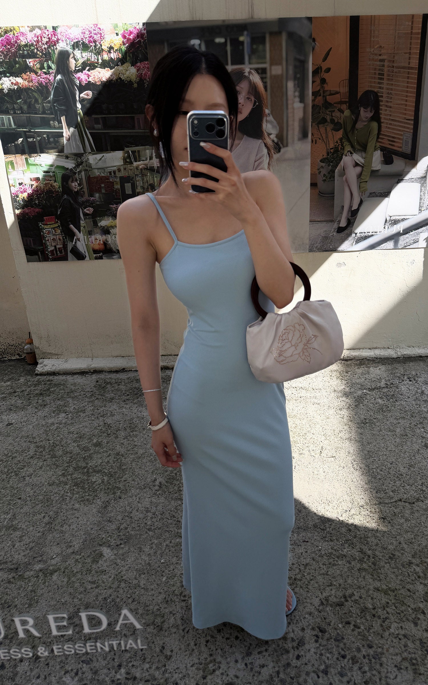 Hydrae Ribbed Spaghetti Strap Bodycon Maxi Dress