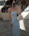 Hydrae Ribbed Spaghetti Strap Bodycon Maxi Dress