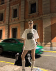 0122stepll T-shirt oversize à imprimé sac