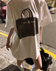 0122stepll T-shirt oversize à imprimé sac