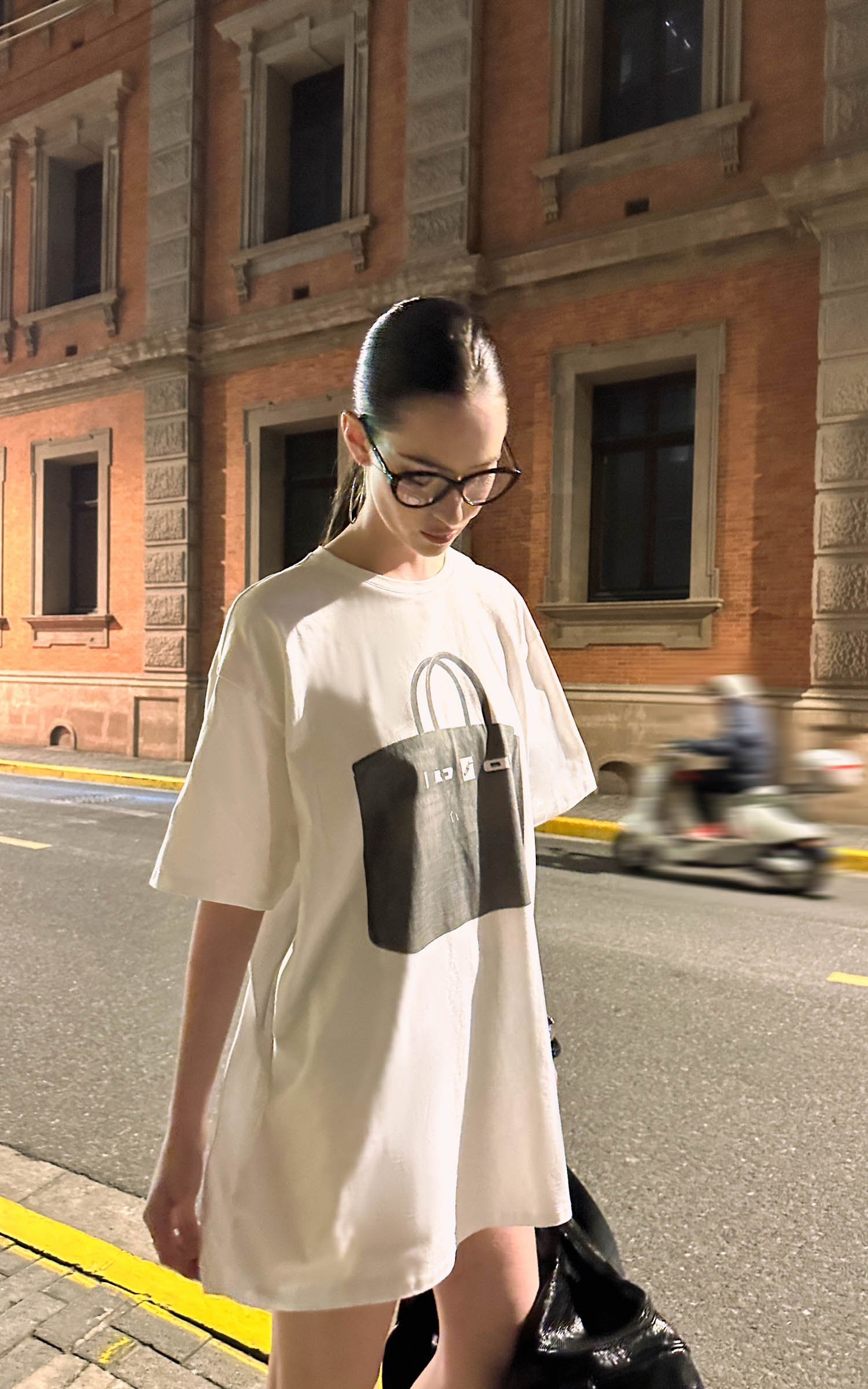 0122stepll T-shirt oversize à imprimé sac