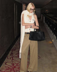 0122stepll Cable Knit Halter Button Vest