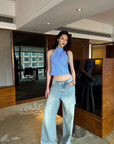 0122stepll Relaxed Wide-Leg Denim Trousers
