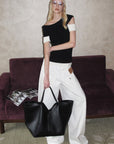 0122stepll Low-Rise Cargo Wide-Leg Denim Pants