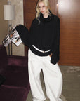 0122stepll Deconstructed Cable Knit Turtleneck Sweater
