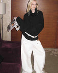 0122stepll Deconstructed Cable Knit Turtleneck Sweater