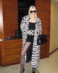0122stepll Zebra Faux Fur Long Coat
