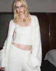 0122stepll Cloud Knit Cardigan, Cami & Wide-Leg Pants Set