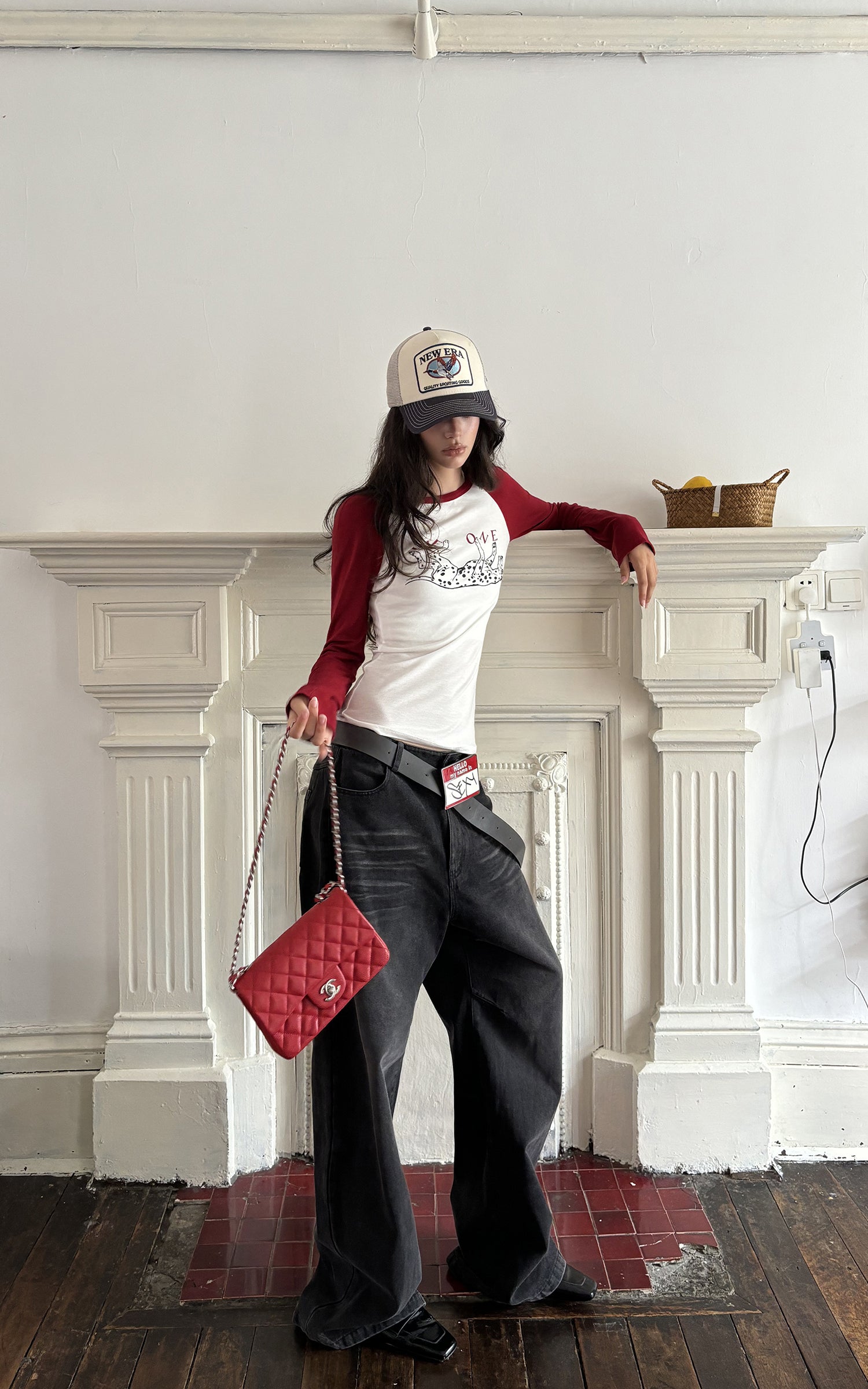 WARDEN EDGE Haut à manches longues raglan avec motif dalmatien