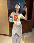 0122stepll Plaid Wide-Leg Drawstring Pants