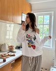 0122stepll New York Graphic Oversized Sweatshirt