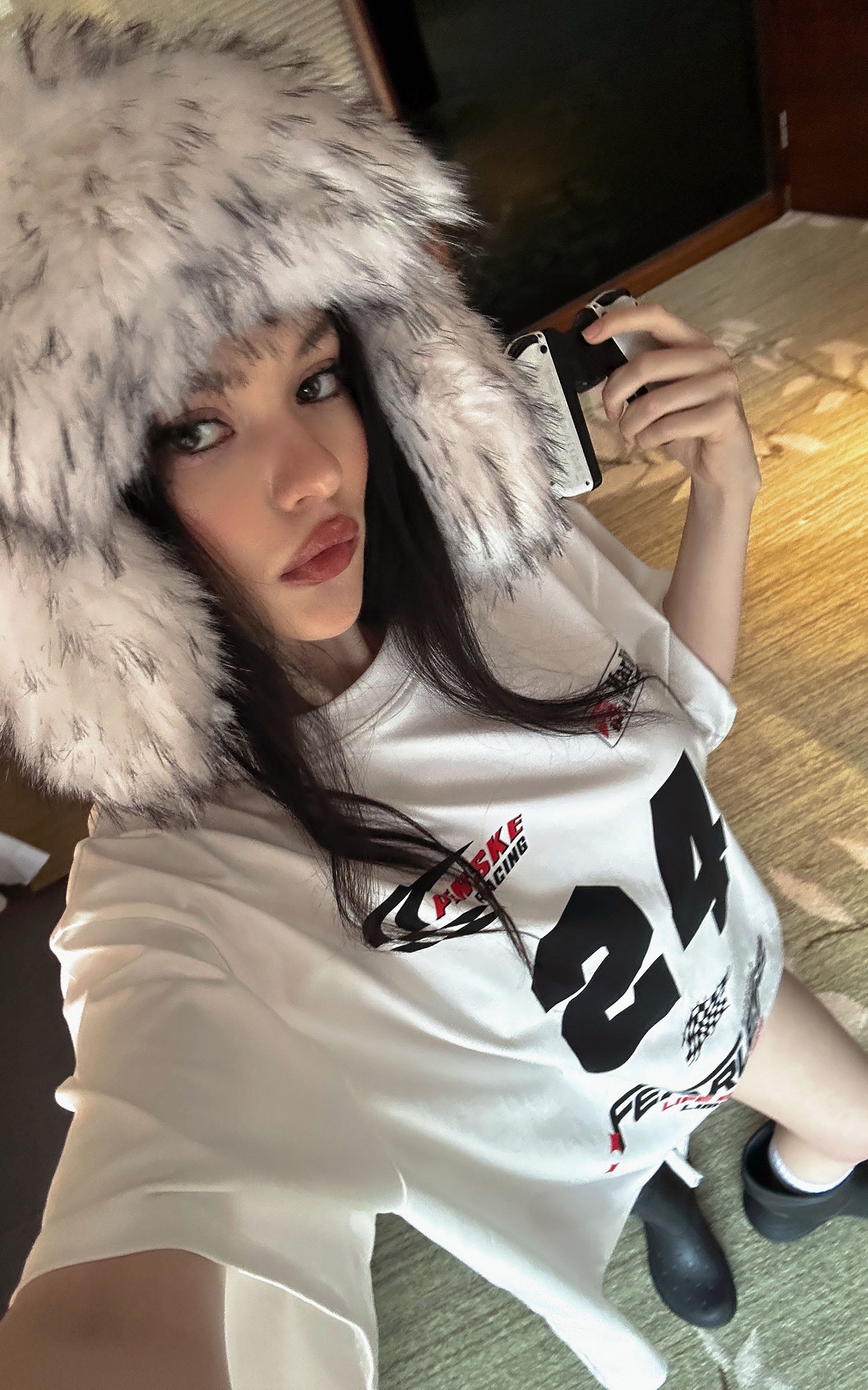 0122stepll Oversized Racing Graphic T-Shirt