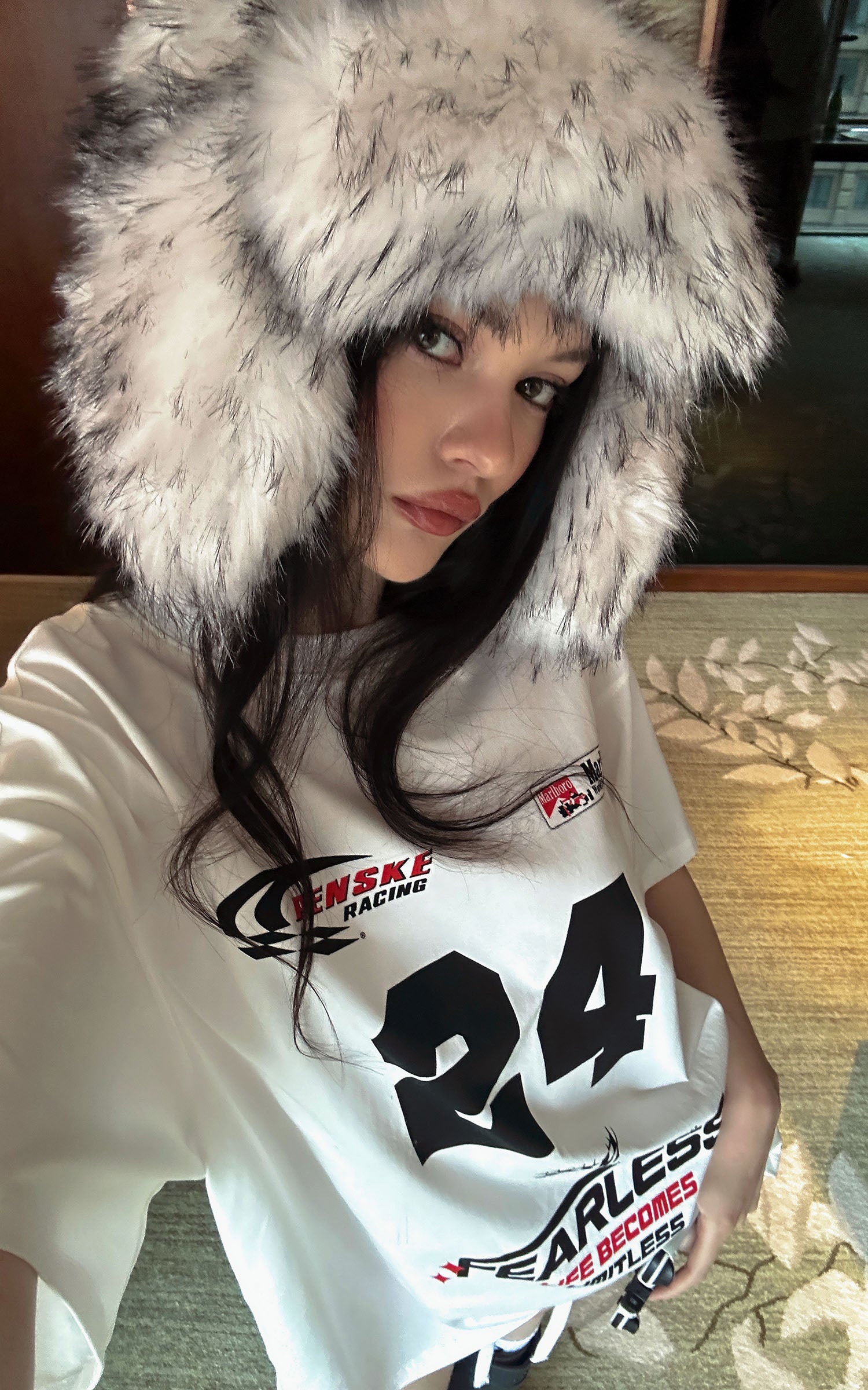 0122stepll Oversized Racing Graphic T-Shirt