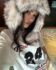 0122stepll Oversized Racing Graphic T-Shirt