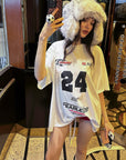 0122stepll Oversized Racing Graphic T-Shirt