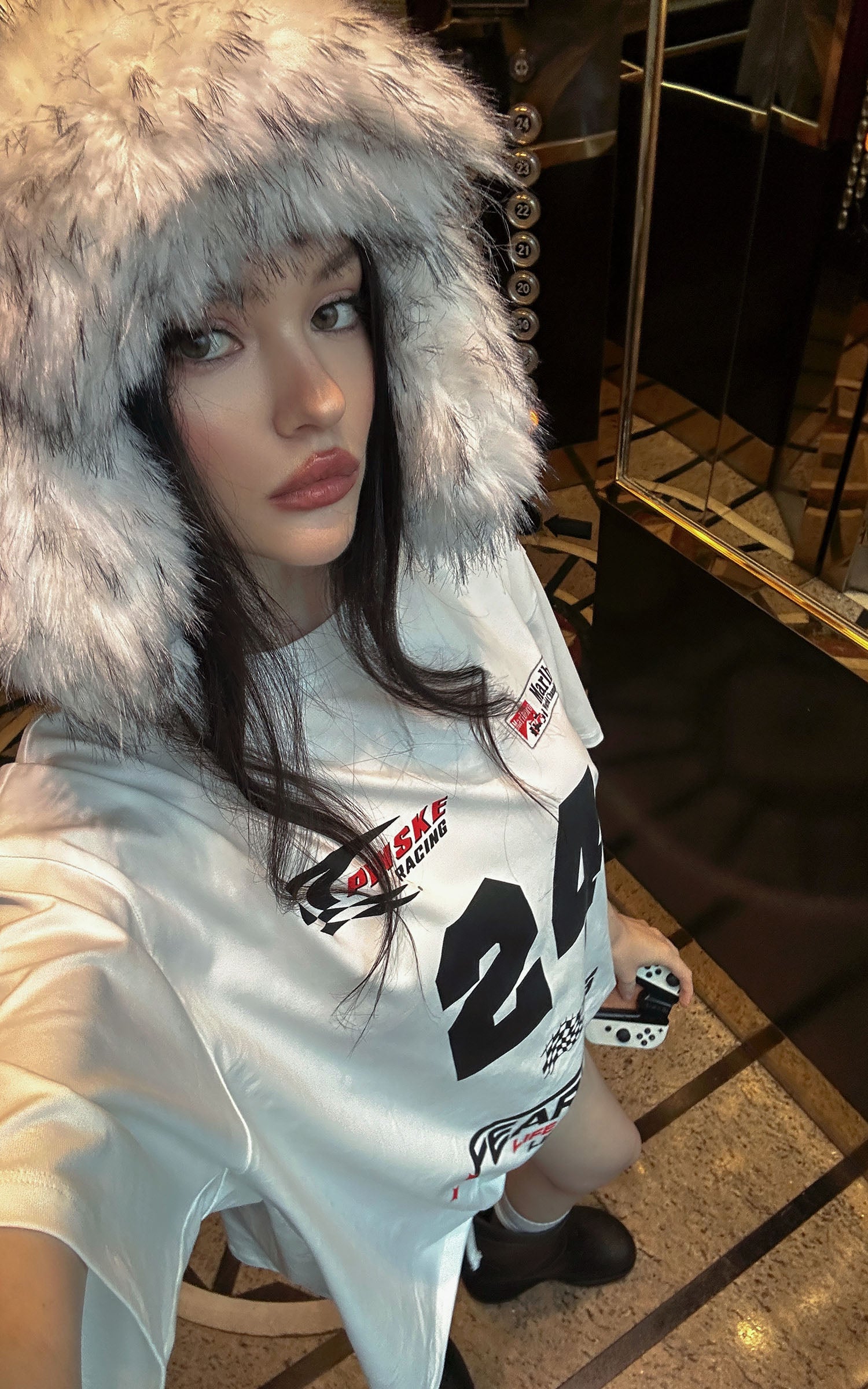 0122stepll Oversized Racing Graphic T-Shirt