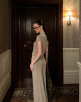 0122STEPLL Sheer Zebra Layered Low-Rise Maxi Skirt Three-Piece Set