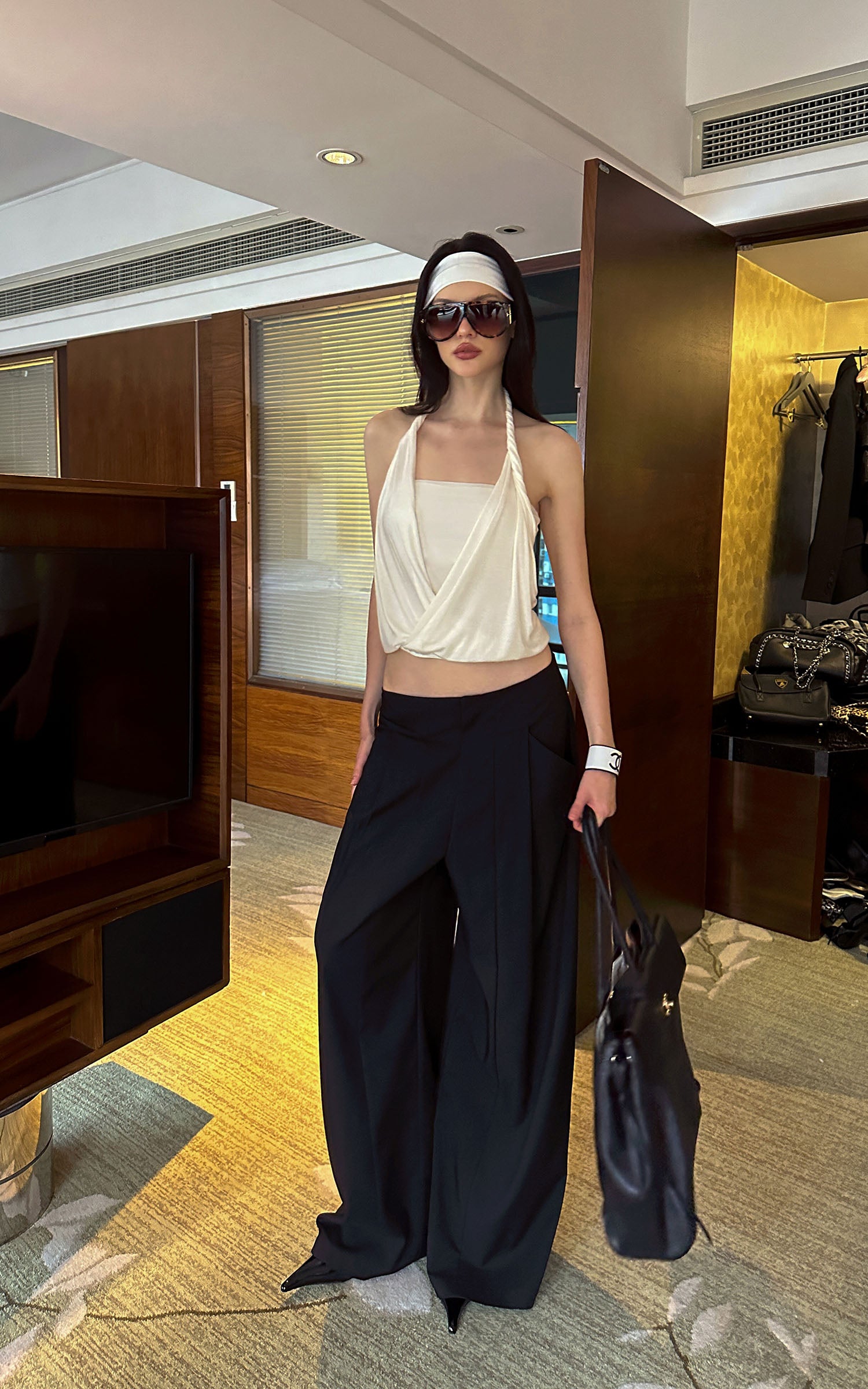 0122stepll Draped Halter Tube Top