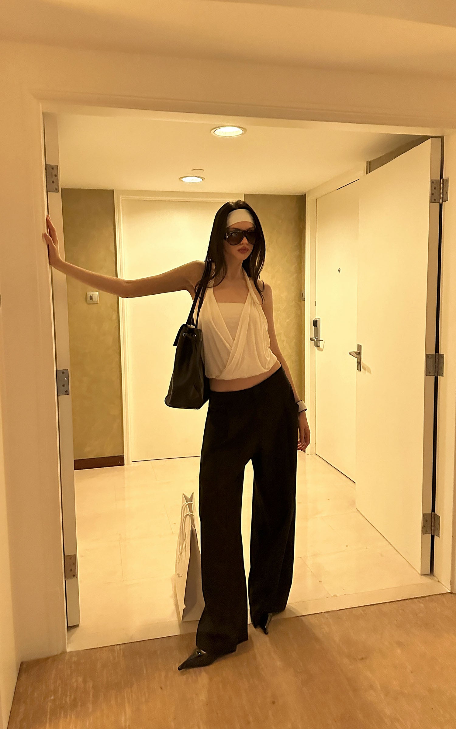 0122stepll Draped Halter Tube Top