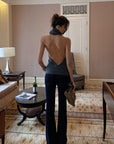 0122stepll Backless Hooded Knit Vest