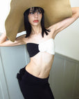 0122stepll Ensemble Bandeau Rose Contrasté & Jupe Longue