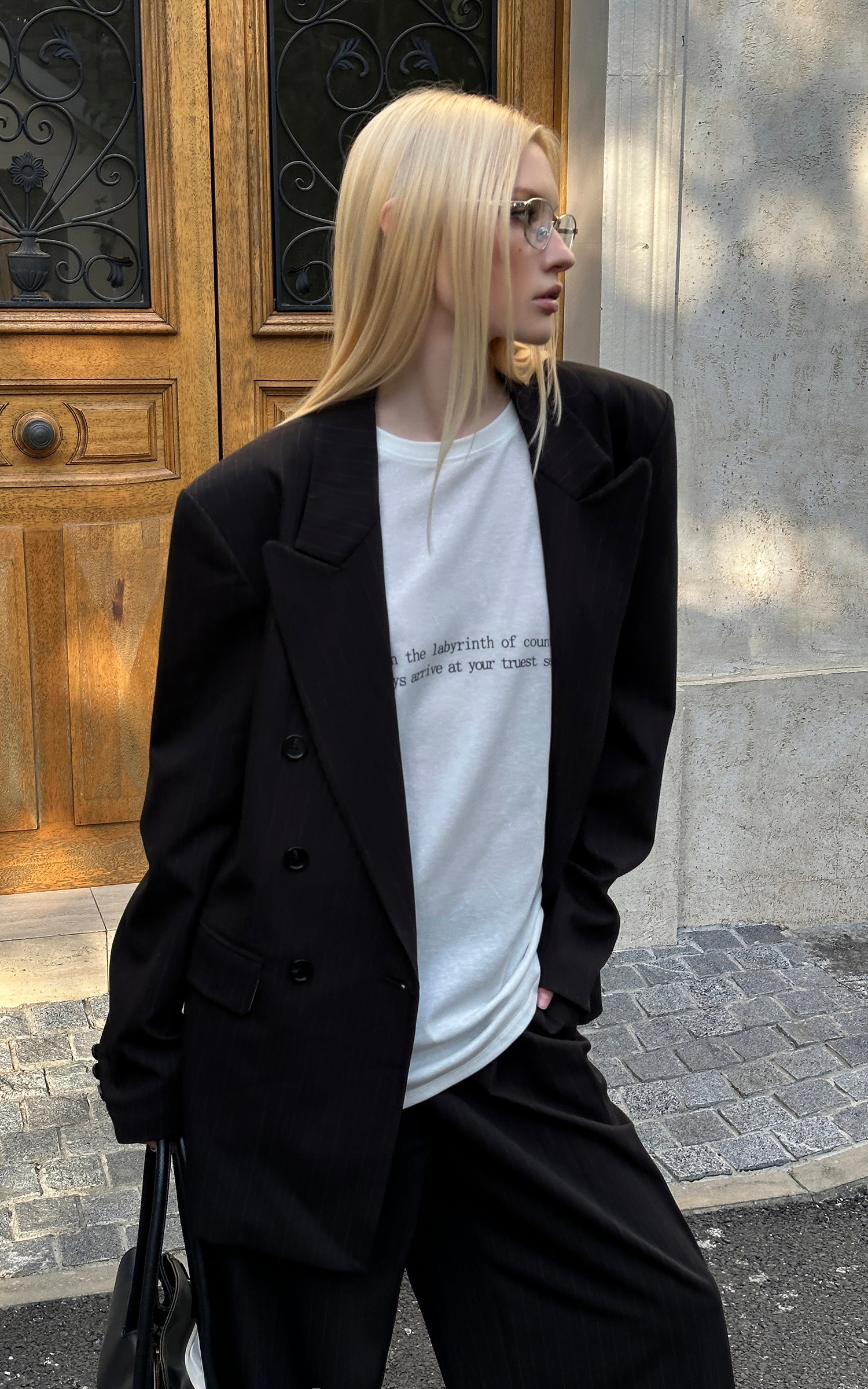 0122stepll T-shirt à manches longues oversize Labyrinthe