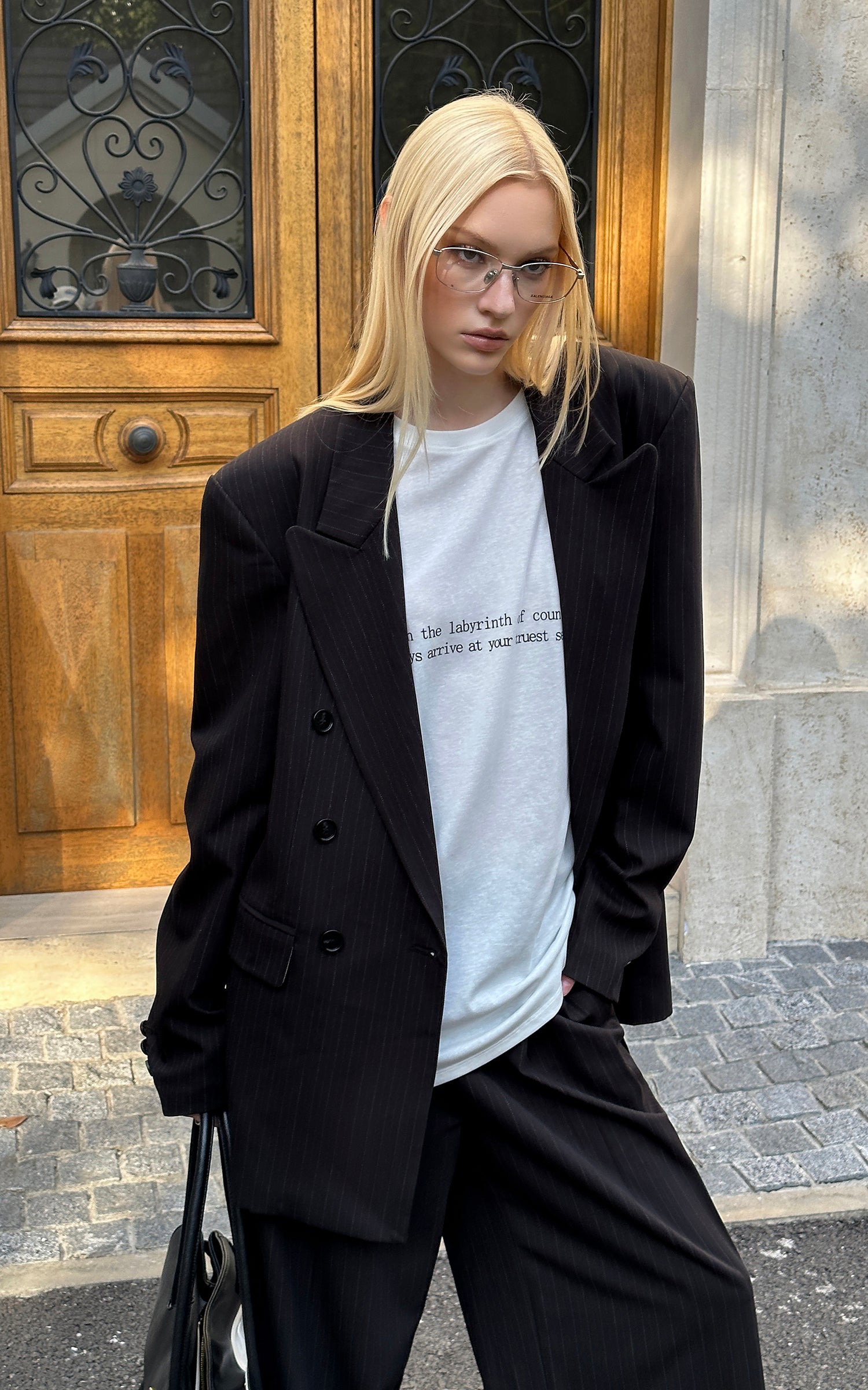 0122stepll T-shirt à manches longues oversize Labyrinthe