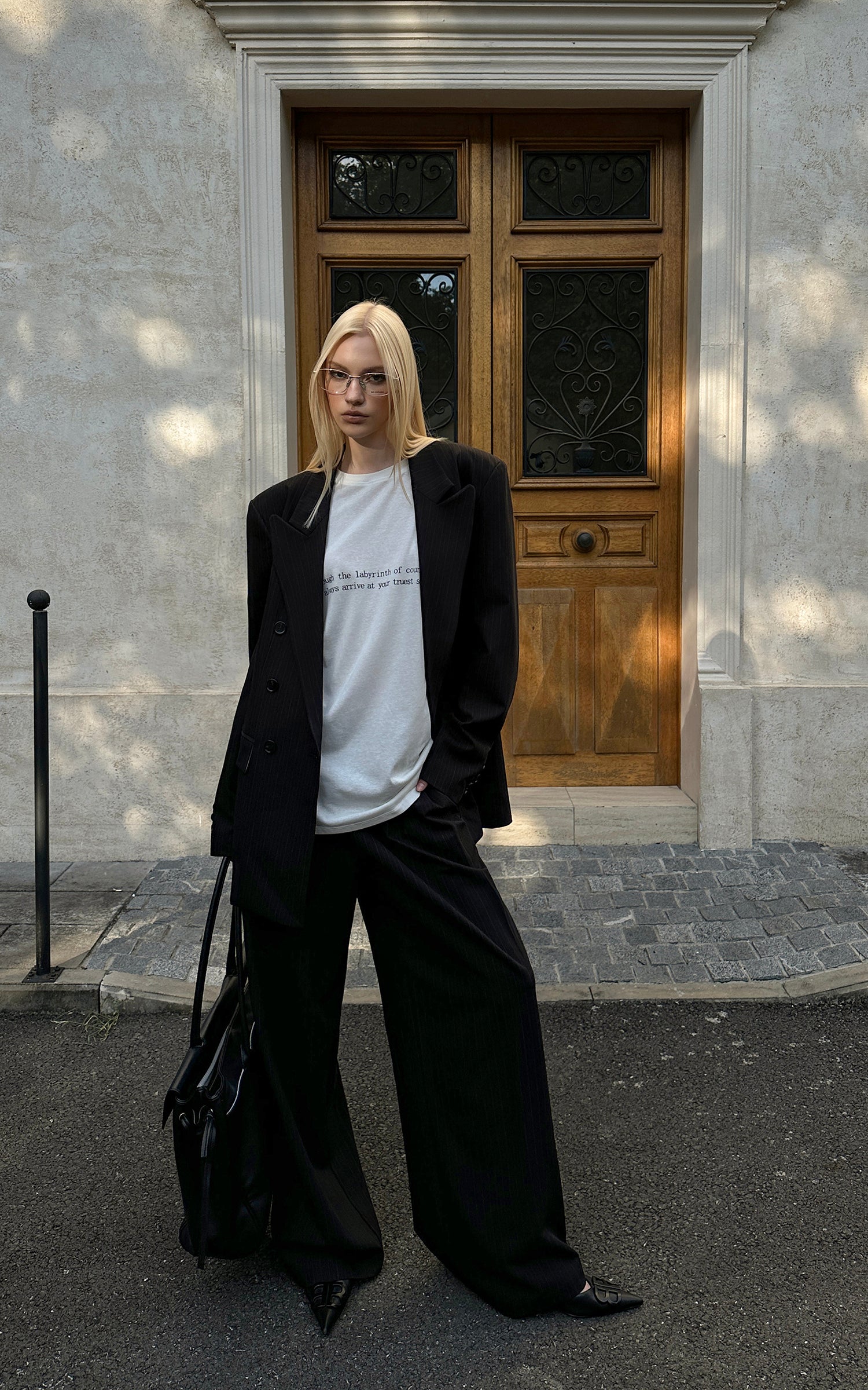 0122stepll T-shirt à manches longues oversize Labyrinthe
