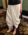0122stepll Draped Asymmetric Maxi Skirt