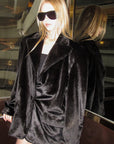 0122stepll Oversized Military Belted Long Wool Trench Coat