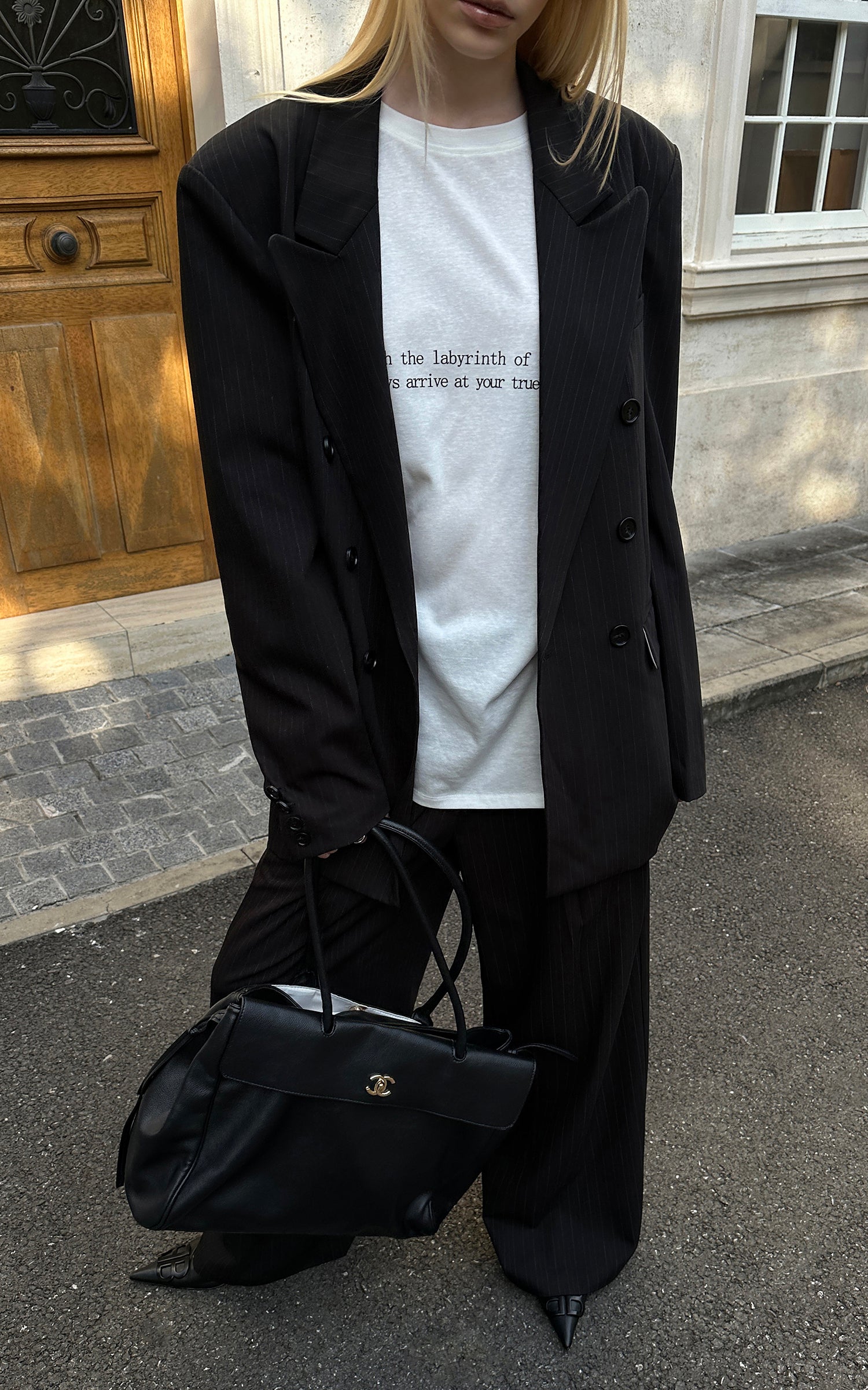 0122stepll T-shirt à manches longues oversize Labyrinthe
